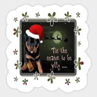 The Season To Be Jolly Cute Pup Holiday Greetings Sticker